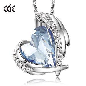 Charming Heart Pendant with Crystal Silver Color - 100007321 Sky Blue / United States Find Epic Store