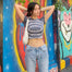 Tie Dye Printed Y2k Crewneck Skinny Crop Top - 200000791 Find Epic Store