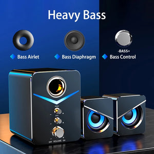 ZK50 Computer Speakers Wired Loudspeaker Bass Subwoofer AUX Audio Home Theater Bluetooth Music Player Speaker PC Laptop SoundBox - 518 Find Epic Store