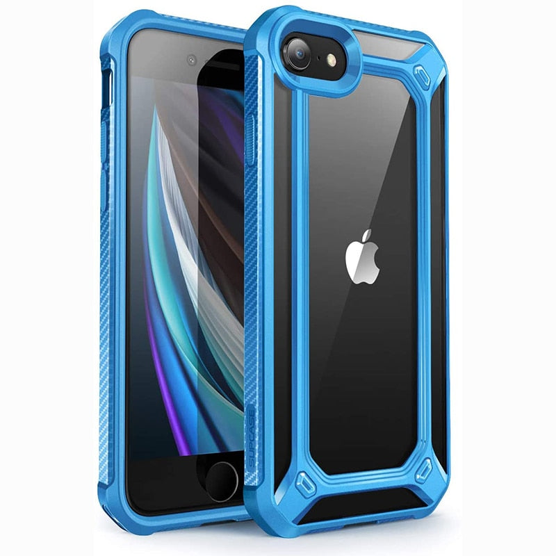 For iPhone SE 2020 Case For iPhone 7/8 Case EXO Series Premium Hybrid Protective Clear PC + TPU Bumper Case Back Cover - 380230 PC + TPU / Blue / United States Find Epic Store