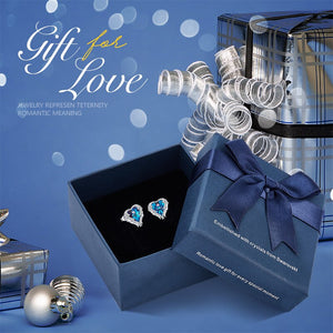 Angel Wings Heart Stud Earrings - 200000171 Blue in box / US Find Epic Store