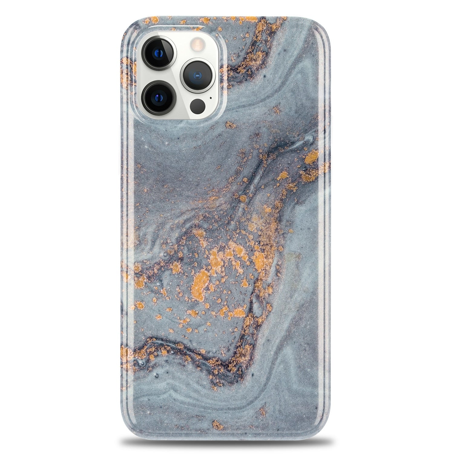 For iPhone 12 Pro Max Case, Gold Sparkle Glitter Marble Slim Shockproof Flexible Bumper TPU Soft Case Rubber Silicone Cover Case - 380230 for iPhone 12 / Light Blue / United States Find Epic Store