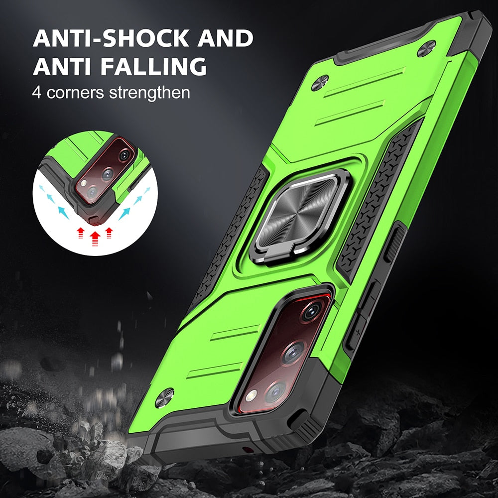 Dark Green Case Color - Luxury Magnetic Shockproof Stand Case For Samsung Galaxy S21 S20 FE Plus S10E Note 20 Ultra A51 A71 5G A10 Ring Phone Case Cover - 380230 Find Epic Store