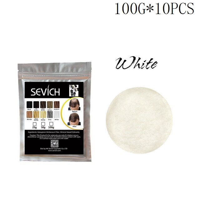 Sevich 10 Color 1000g Refill Bags Salon Regrowth Keratin Hair Fiber Thickening Hair Loss Conceal Styling Powders Extension - 200001174 United States / white Find Epic Store