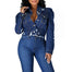 Women's Casual Ripped Denim Jacket - 200000801 Dark Blue / S / United States Find Epic Store