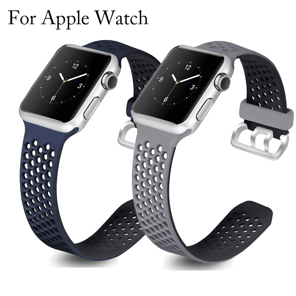 Strap for Apple Watch 5 Band 40mm 44mm iWatch series 4 5 6 SE Sport Belt Silicone bracelet for Apple watch band 42mm 38mm - 200000127 Find Epic Store