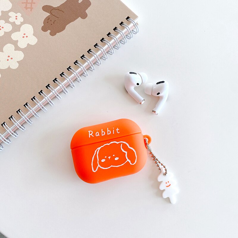 For airpods Pro Case protector fruit earphone Cover shell liquid silicone Case Anime dog Accessories for apple funny airpod Case - 200001619 United States / Orange bunny Find Epic Store