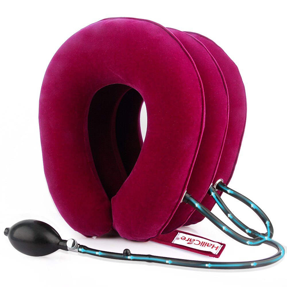 Haili Care Inflatable Air Cervical Neck Traction Neck Massage Neck Shoulder Pain Relief Neck Muscle Relax Cervical Pillow - 200001427 United States / Wine Red Find Epic Store