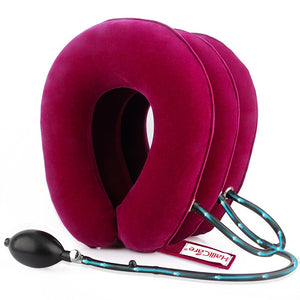 Haili Care Inflatable Air Cervical Neck Traction Neck Massage Neck Shoulder Pain Relief Neck Muscle Relax Cervical Pillow - 200001427 United States / Wine Red Find Epic Store