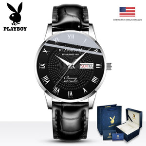 Play boy Brand Luxury Mechanical Watch - 200033142 siliver black Find Epic Store