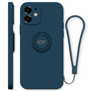 Blue Color Case - iPhone 7/8/X/XR/XS/XS Max/SE(2020)/11/11 Pro/11 Pro Max/12/12 Pro/12 Mini/12 Pro Max, 360 Ring Holder Kickstand - Anti-Scratch Protective Case - 380230 Find Epic Store