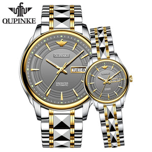 Couple Luxury Automatic Steel Waterproof Watches - 200362143 Grey / United States Find Epic Store