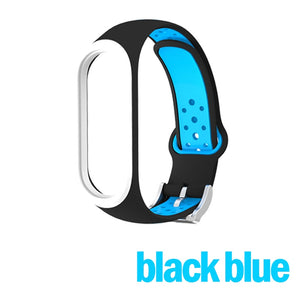 Bracelet for Xiaomi Mi Band 5 4 3 Sport Band Watch Band Soft Silicone Waterproof Rubber Strap for Xiaomi Miband 5 Band4 3 NFC - 200000127 United States / black blue / For Miband 4 or 3 Find Epic Store