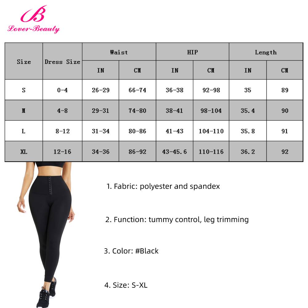 Women Waist Trainer High Waist Leggings Tummy Control Compression Slimming Pants 3 Row Hooks Body Shaper Workout Fitness Pants - 31205 Find Epic Store
