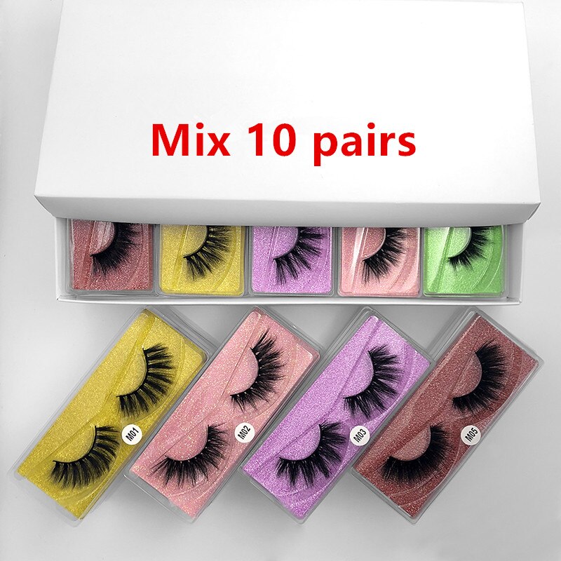 Wholesale eyelashes 10/50/100pcs Color Box Mixed 3D Mink Eyelashes - 200001197 10pairs / United States Find Epic Store