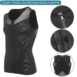 Mens Body Shaper Abdomen Slimming Shapewear Belly Shaping Gynecomastia Compression Shirts WIth Zipper Waist Trainer Corset Top - 200001873 Black / S / United States Find Epic Store