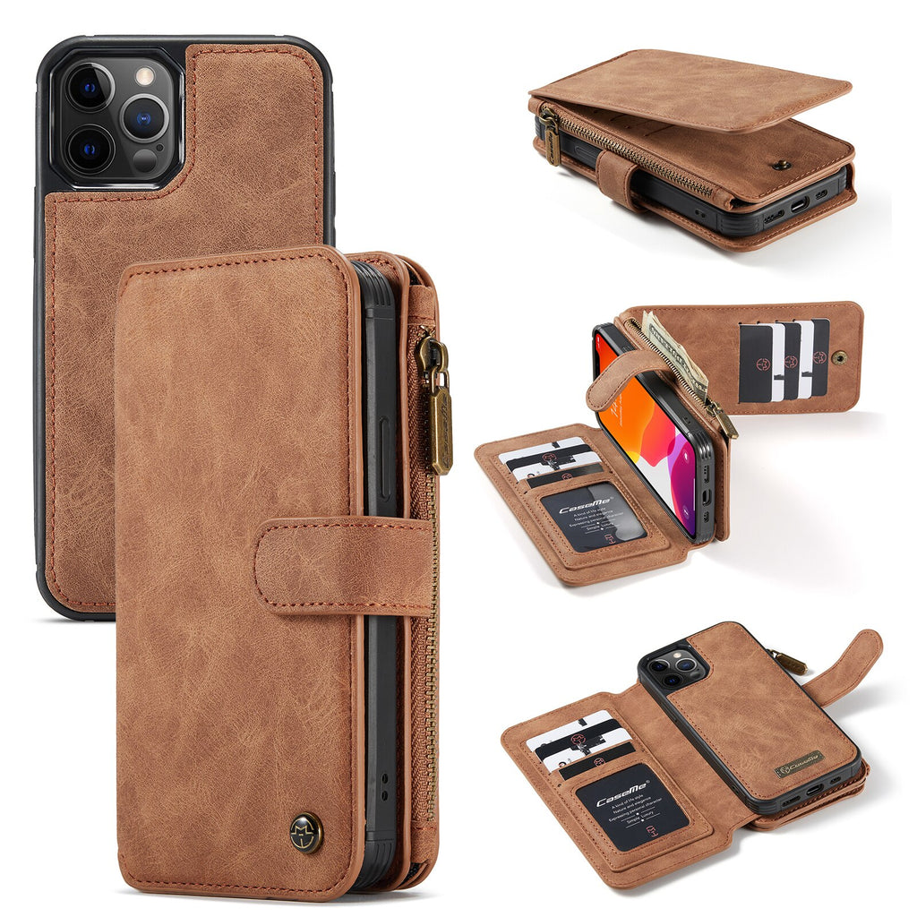 CaseMe For iPhone 12 mini Pro Max Zipper Wallet Leather Original Flip Wallet Case Zipper Flip Leather Cover For iPhone 12 mini - 380230 Find Epic Store