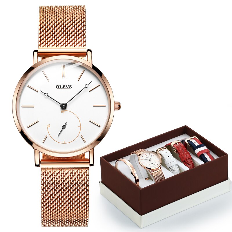 OLEVS Fashion Women Luxury Waterproof Wristwatch - 200363144 white set / United States Find Epic Store