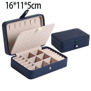 2021 New Double-Layer Velvet Jewelry Box European Jewelry Storage Box Large Space Jewelry Holder Gift Box - 200001479 United States / Navy-4 Find Epic Store