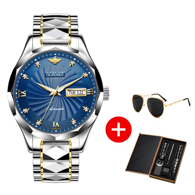 Swiss Brand Automatic Stainless Steel Waterproof Sapphire Glass Watch - 200033142 blue face / United States Find Epic Store