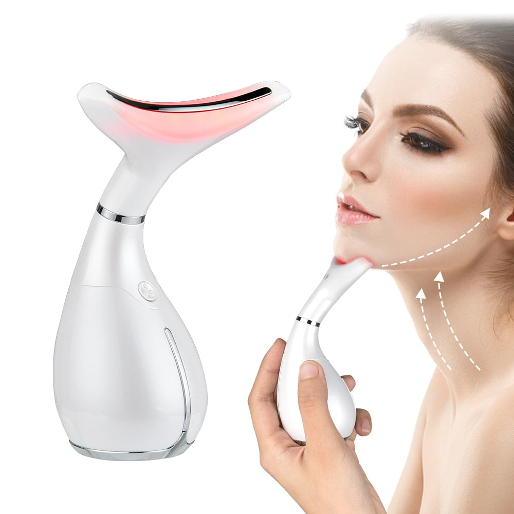 Neck and Face Lifting Massager LED Photon Therapy Vibration Skin Tighten Reduce Double Chin Anti-Wrinkle Face Massager Electric - 200190144 Find Epic Store