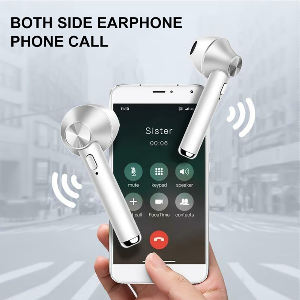 Real Wireless Bluetooth Earbuds Bluetooth 5.0 Auto Pairing Earphones Binaural Call Button Control Earphones with Charging Box - 63705 Find Epic Store
