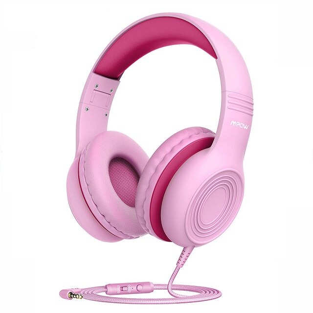 CH6S Cute Kids Headsets Foldable Over-Ear Headphones with 85dB Volume Limited Hearing Protection Headphones With Microphone - 63705 Pink 1 / United States Find Epic Store