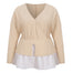 4XL Sexy V-neck Plus Size Long Sleeve Knitted Blouse - 200000346 Apricot / XL / United States Find Epic Store