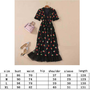Sexy V-Neck Belt Strawberry Dress - 200000347 black / S / United States Find Epic Store