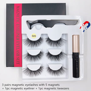 Magnetic eyelashes 3d mink lashes 3 pairs natural eyelashes Magnetic eyeliner set eyelash extension supplies eye makeup - 201222921 Find Epic Store