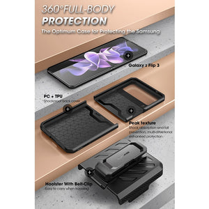 CASE For Samsung Galaxy Z Flip 3 Case 5G (2021 Release) UB Pro Full-Body Dual Layer Rugged Protective Case with Holster - 0 Find Epic Store