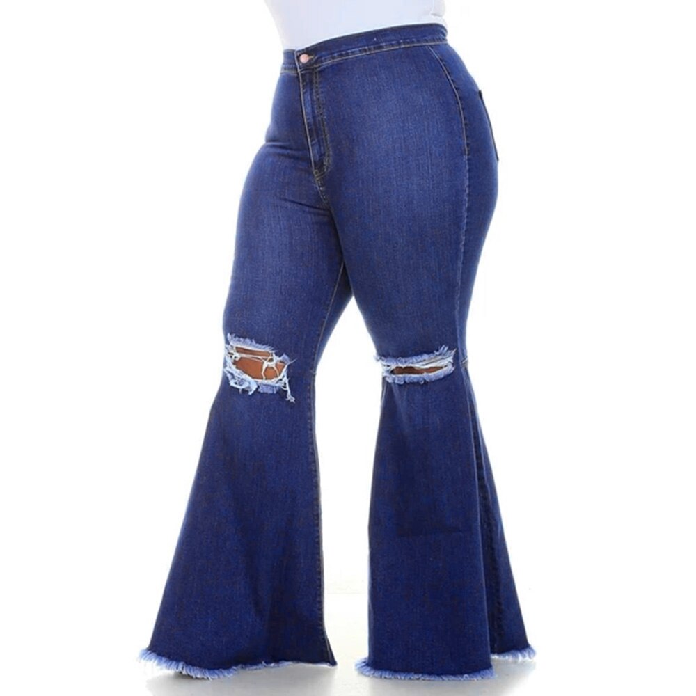 6XL Plus Size Ripped Hole Jeans High Waist Denim - 200000361 Find Epic Store