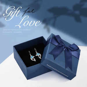 Cute Cartoon Dolphins Dangle Drop Earrings with Sky Blue Crystal Animal Earrings - 200000168 Find Epic Store