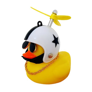 Car Goods Gift Broken Wind Helmet Small Yellow Duck Car Decoration Accessories Wind-breaking Wave-breaking Duck Cycling Decor bobble head - 200003311 G Find Epic Store