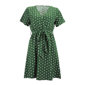 Polka dot Women's Dress - 200000347 867340 Green / S / United States Find Epic Store