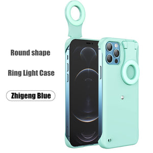 LED Flash Phone Case For iPhone 12 Pro Max Mini Fill Cell Case Light Fill Light Selfie Beauty Ring Flash Phone Case For 12ProMax - 380230 for iPhone 12 Mini / Lake Blue / United States Find Epic Store