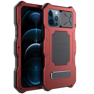 Rugged Armor Slide Camera Lens Phone Case for iPhone 12 Pro Max Metal Aluminum Military Grade Bumpers Armor Kickstand Cover - for iPhone 12 / Red Phone Cases / United States Find Epic Store