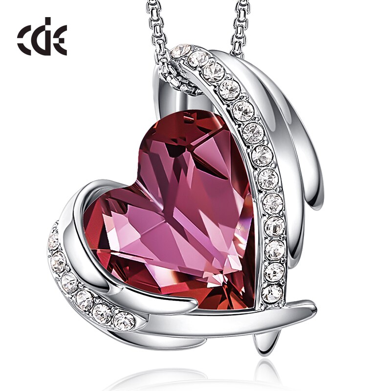 New Arrival Bohemia Heart Pendant Necklace with Crystals Angel Wings Necklace - 100007321 Rose / United States Find Epic Store