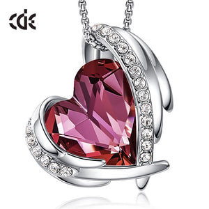 New Arrival Bohemia Heart Pendant Necklace with Crystals Angel Wings Necklace - 100007321 Rose / United States Find Epic Store