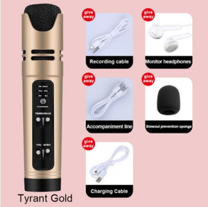 ZK50 Microphone Karaoke Phone Online Live Video Condenser Microphone Sing Recording For Mobile Phone Computer Support 6 Voice - 201387102 Gold / United States Find Epic Store
