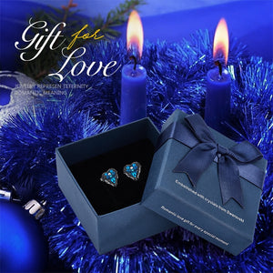 Stud Earrings Embellished with Crystals Women Earrings Angel Wing Heart Earrings Fashion Ear Jewellery Gifts - 200000171 Blue Black in box / United States Find Epic Store