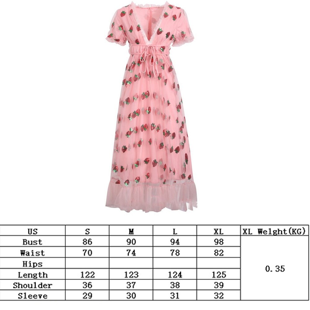 Sexy V-Neck Belt Strawberry Dress - 200000347 122 CM / S / United States Find Epic Store