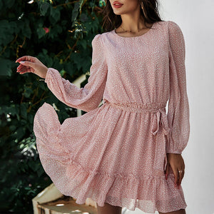 Ruffle Long Sleeve Dress - 200000347 Pink / S / United States Find Epic Store