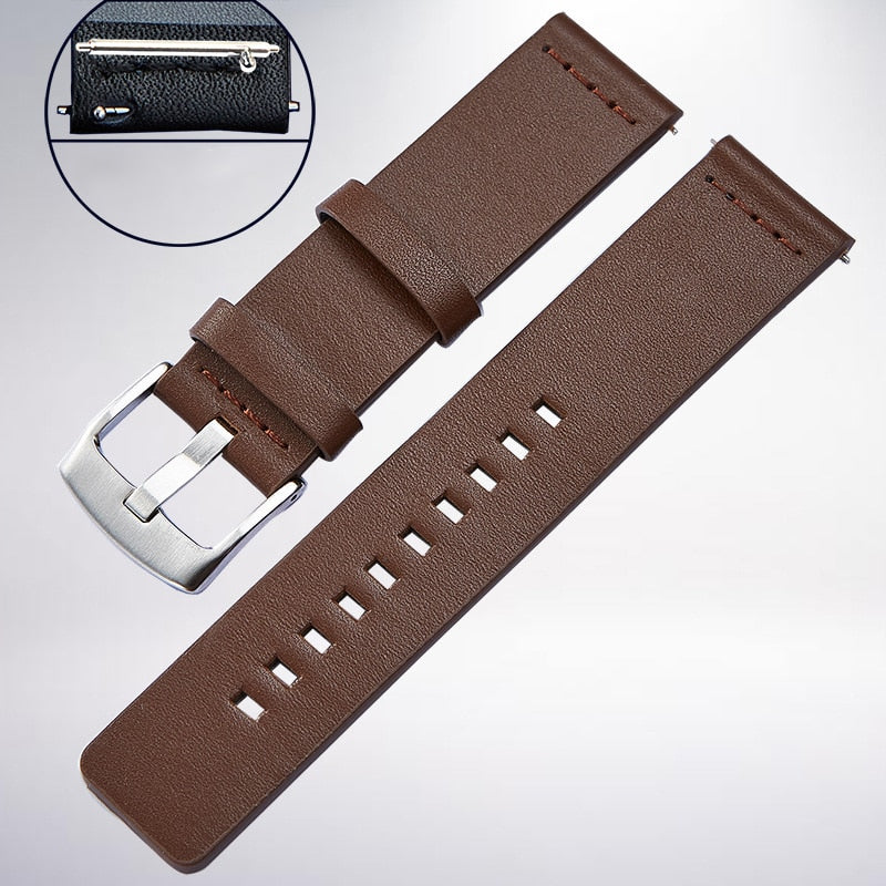 20 22mm Watch Band for Samsung Galaxy Active Genuine Leather Watchband Gear s3 Gear Sport Watch Band Strap Steel Buckle - 200000127 Find Epic Store