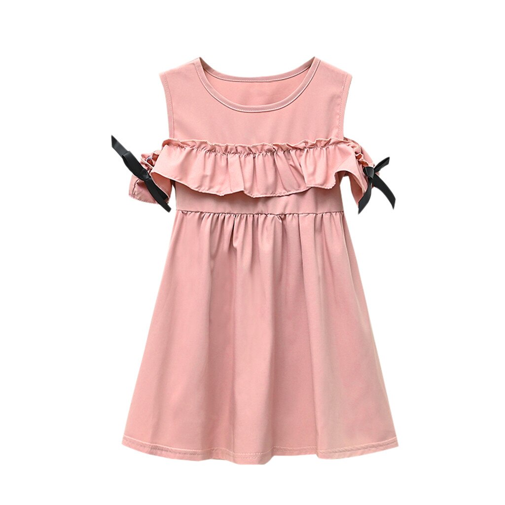 Girls Ruffles Ruched Solid Princess Dresses - 31110 Pink / 2-3 Years / United States Find Epic Store