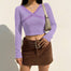 Long Sleeve V-Neck Crop Top - 200000791 Find Epic Store