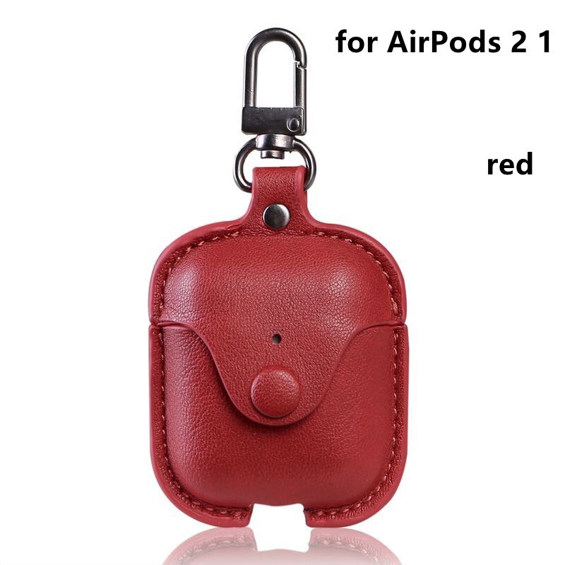 For AirPods Pro 2 1 luxury Bluetooth leather Accessories Bluetooth headset protector Cover business leather Case for AirPods 2 1 - 200001619 United States / red 2 1 Find Epic Store