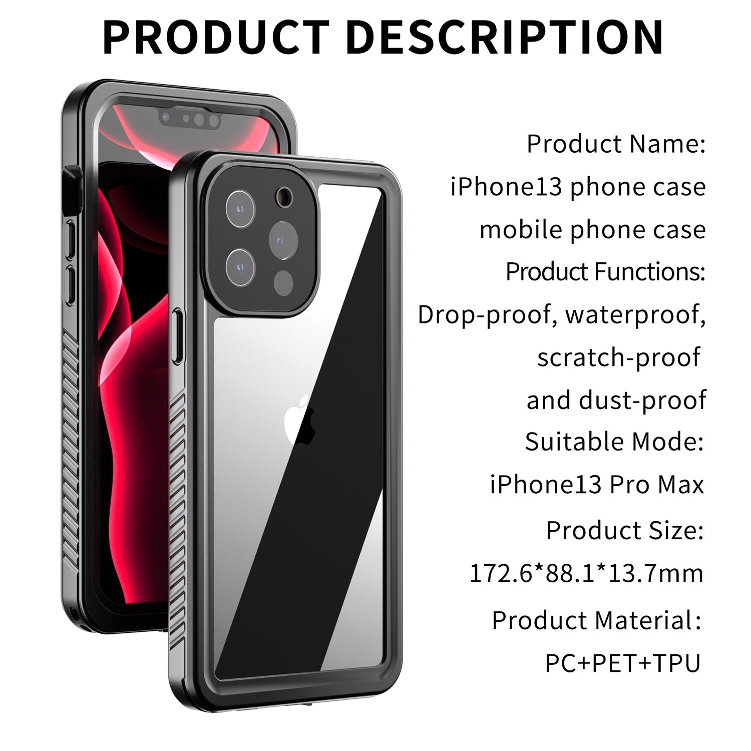 2M IP68 Waterproof Case for iPhone 13 Pro Max 13 Pro 13 Mini Shockproof Outdoor Diving Case Cover For iPhone 13 - 0 Find Epic Store