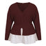 4XL Sexy V-neck Plus Size Long Sleeve Knitted Blouse - 200000346 Red / XL / United States Find Epic Store