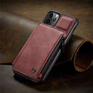 Red Color Case - Leather Wallet Case for iPhone 12 Mini 12 11 Pro XS Max SE 2020 8 7 Plus Zipper Purse Wallet Cover With Card Slot Phone Cases - 380230 for iPhone 7 / Red / United States Find Epic Store